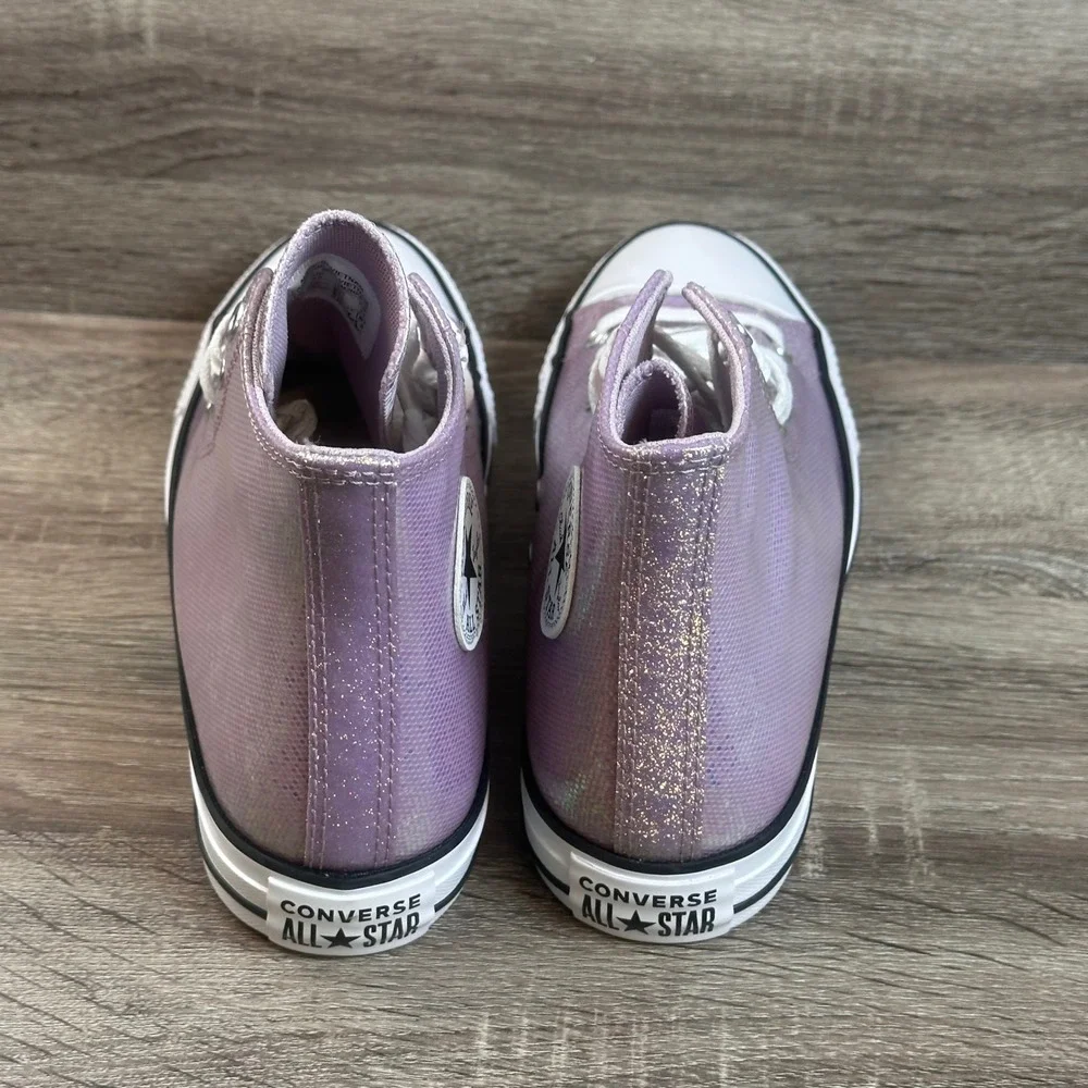 Converse Chuck Taylor All Star Sneakers Kids 6 Altitude Lilac Glitter High NEW